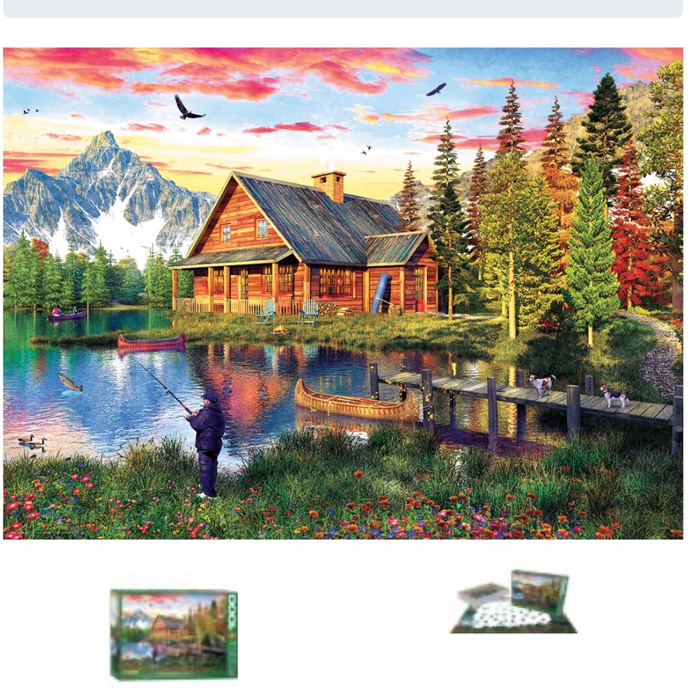 The Fishing Cabin 1000 Piece Puzzle Dominic Davison Collection Eurographics NIB